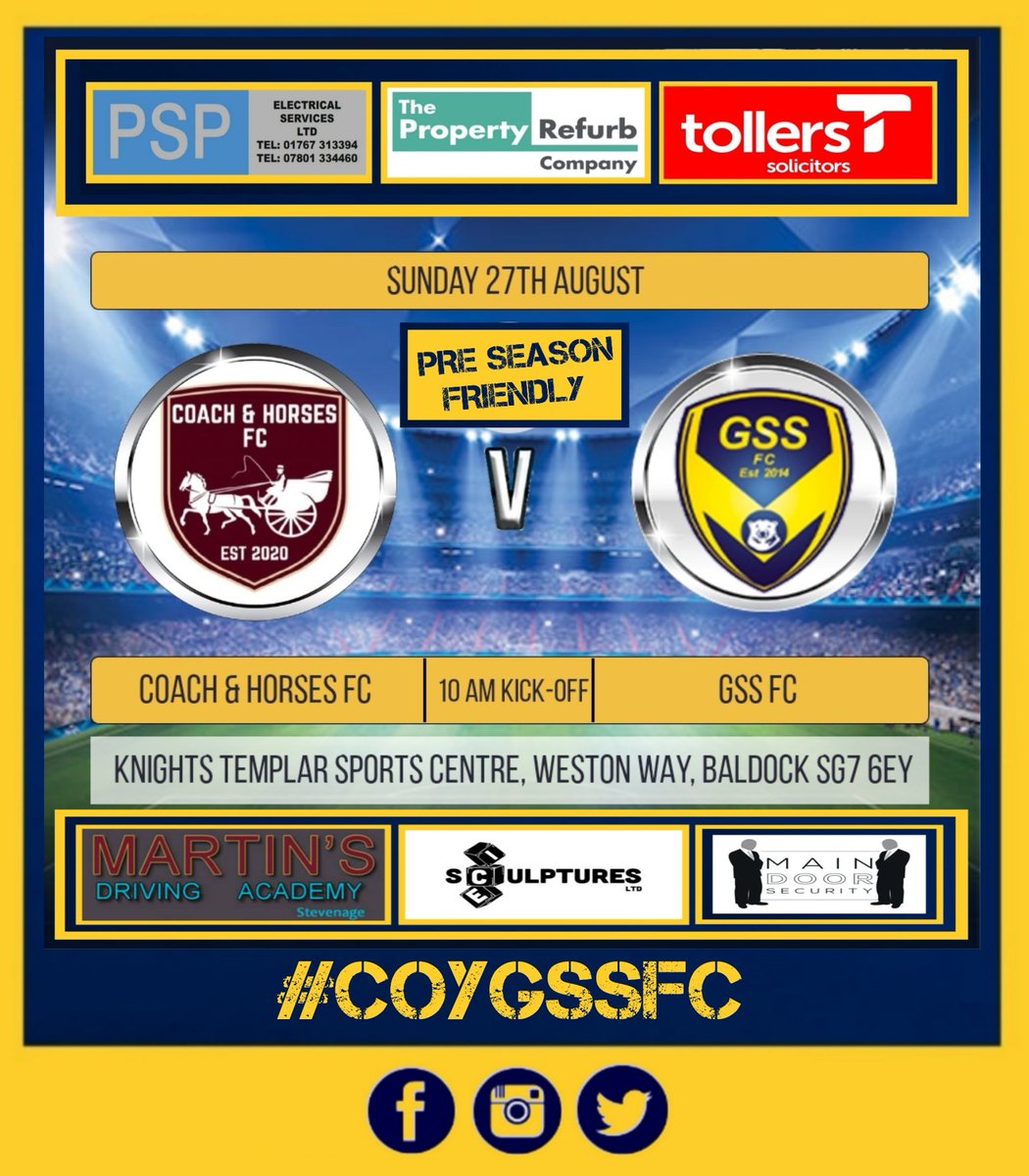 fc_gss's tweet image. This Sunday, we will play our 5th pre season friendly when we take on a strong Coach and Horses side in what will be a great match. Come down to support the lads.

#COYGSSFC