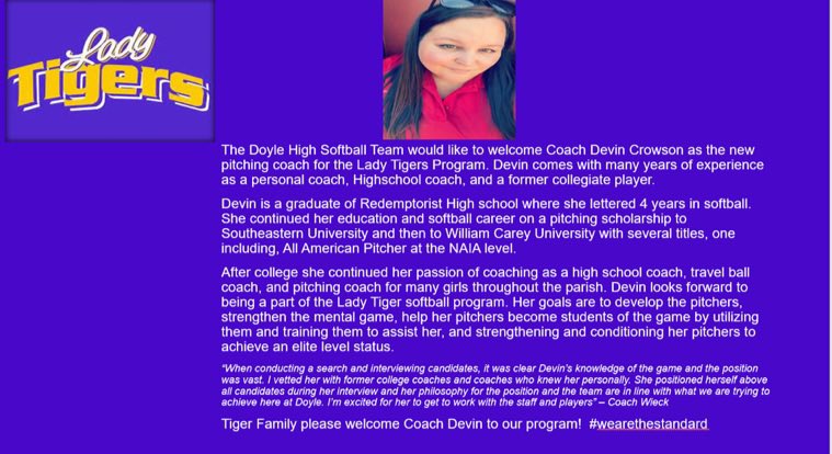Please help us welcome our new pitching coach!
