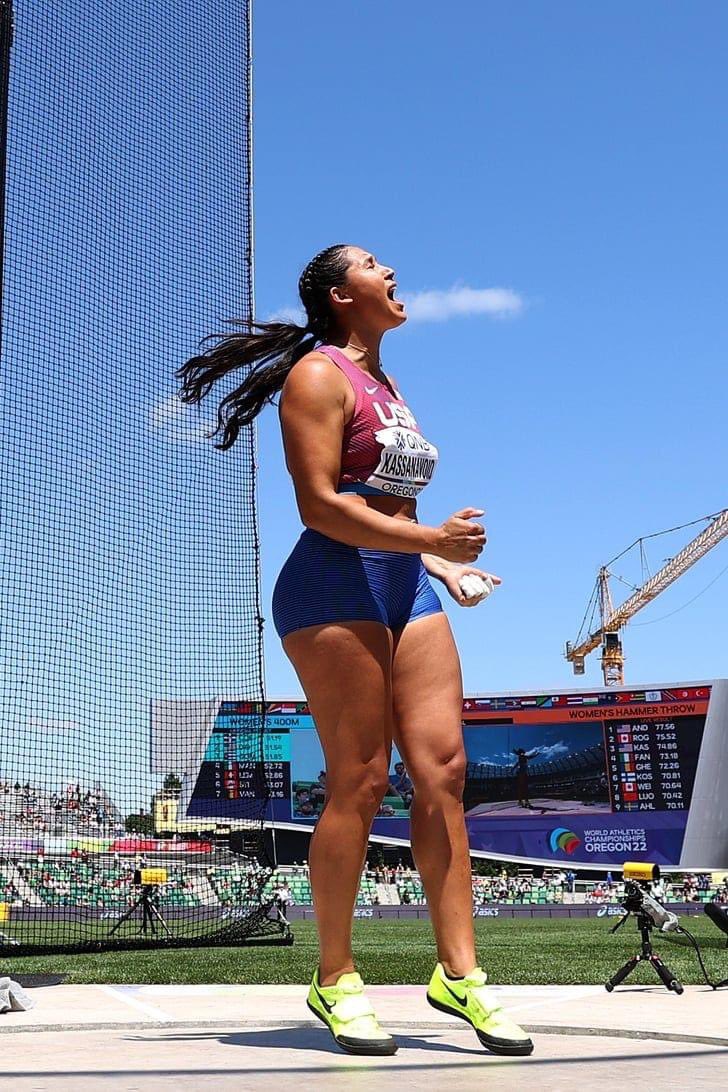 THIS JUST IN: COMANCHE WINS SILVER FOR AMERICA IN 2023 BUDAPEST WORLD CHAMPIONSHIPS:

Janee Kassanavoid just added silver to her collection in Budapest, Hungary for her second-place finish in the Hammer Throw. She won bronze in the Tokyo Olympics. 

Photo Courtesy~popsugarfitness