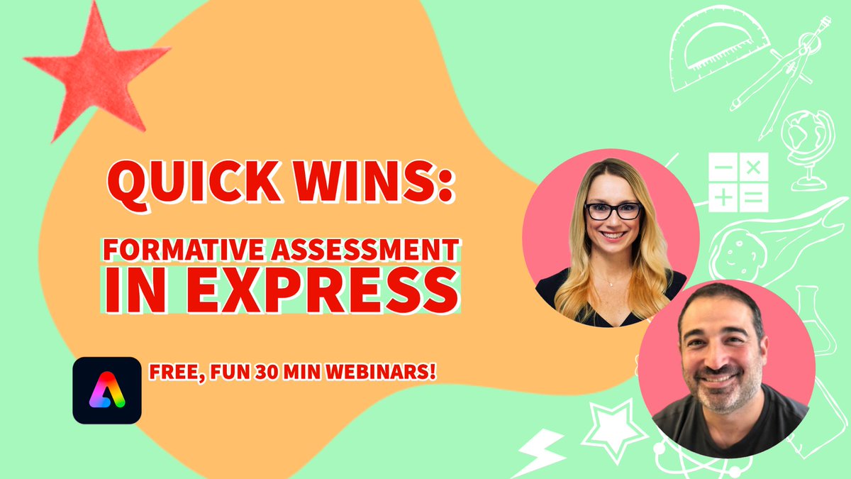 🌟Friends!! Join me & @jlubinsky for 'Quick Wins w/ Adobe Express'! Our next session is Aug 29th at 10 am ET: 'Formative Assessment in Express.' Let's supercharge student learning w/valuable feedback. 💡Learn more and sign up here ➡️bit.ly/quickwinsbts #AdobeEduCreative