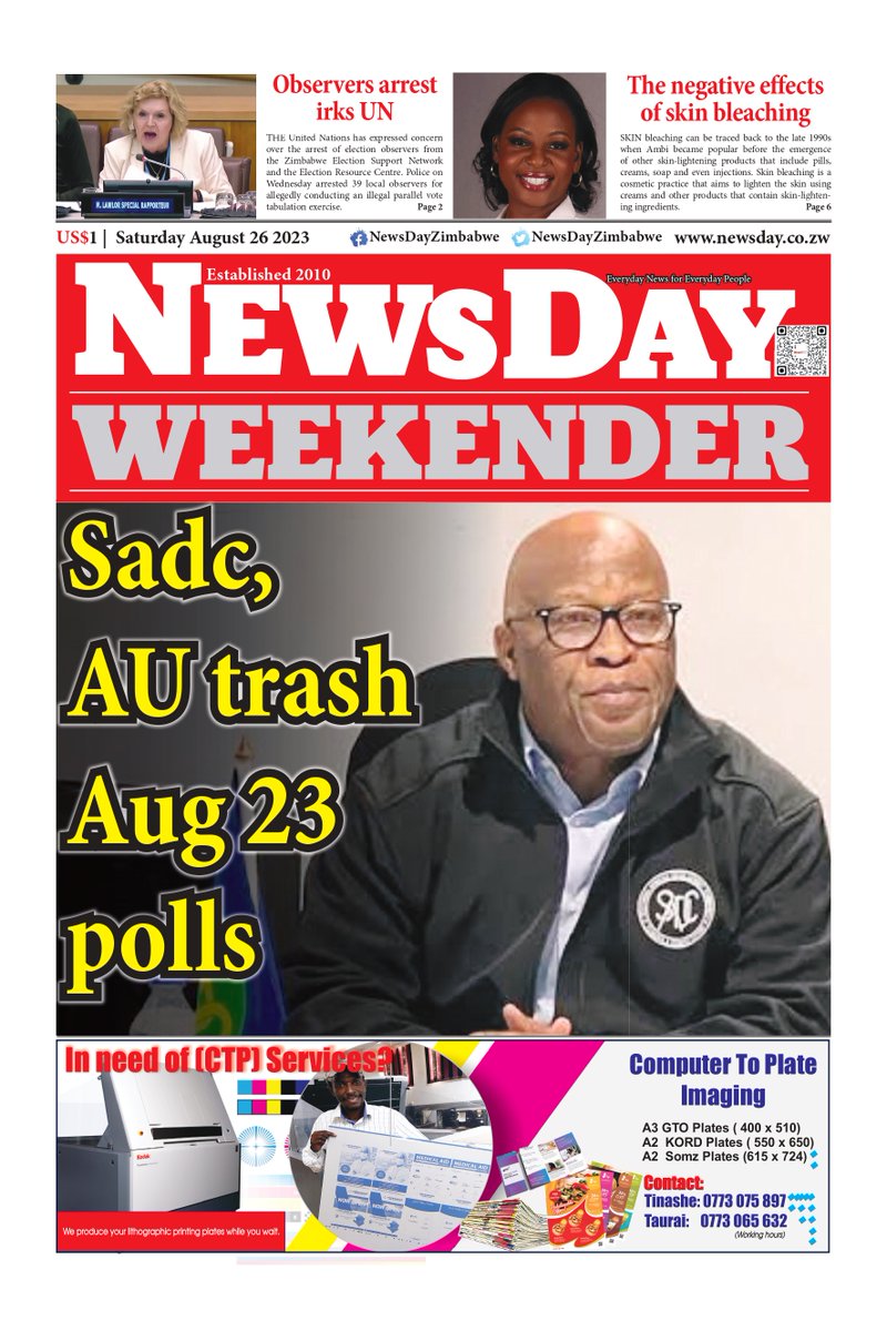 #ZimDecides2023 
⏩Your favourite Daily is here...read more newsday.co.zw #EverydayNewsForEverydayPeople