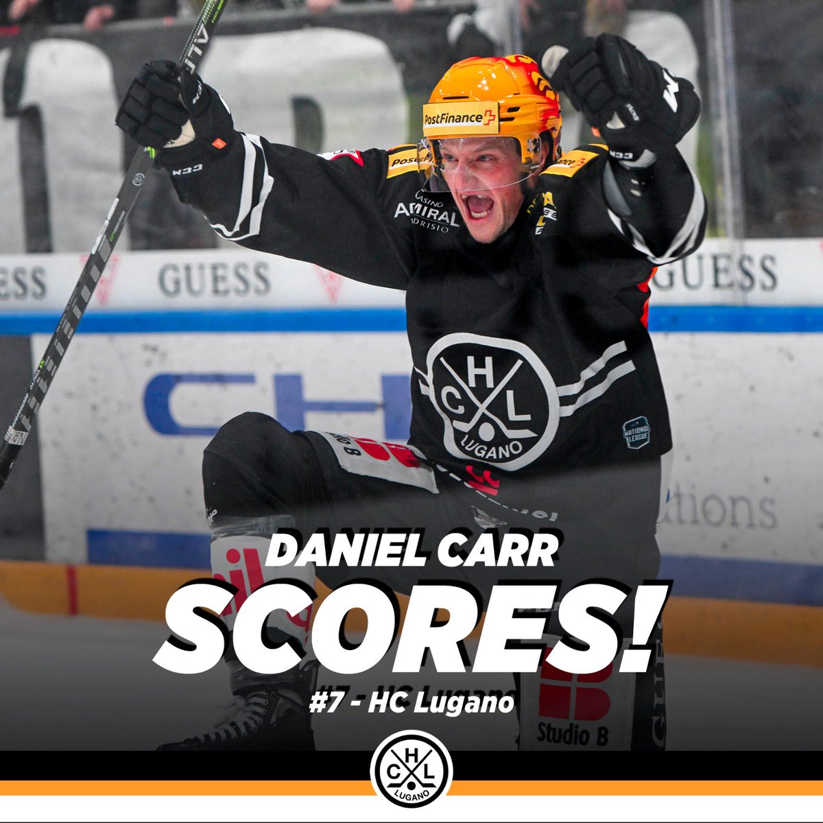 GOL!🚨 Morini e Carr in due contro uno confezionano il primo vantaggio bianconero al 56’55, il numero 7 fa 4-3 #HCLugano