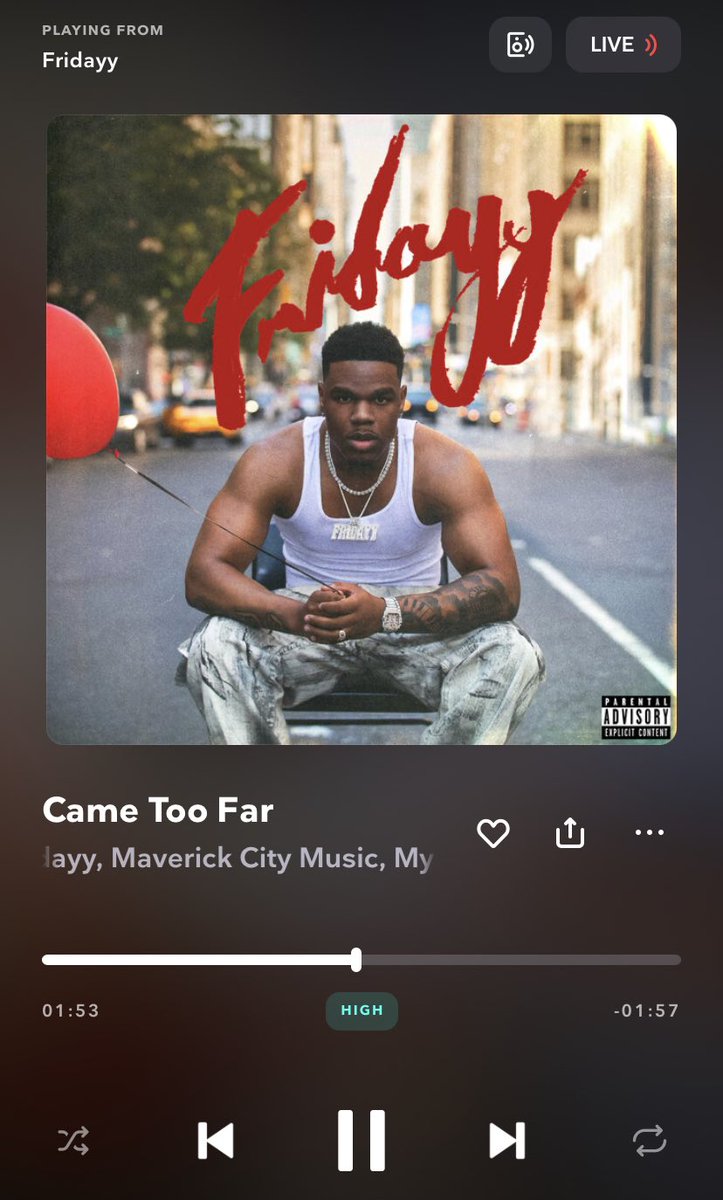 BigPeteJrMMG's tweet photo. I canโt take @fridayy off repeat #fridayy โฆI needed this album ๐ฟ #cometoofar https://t.co/yDXwMNBRM9