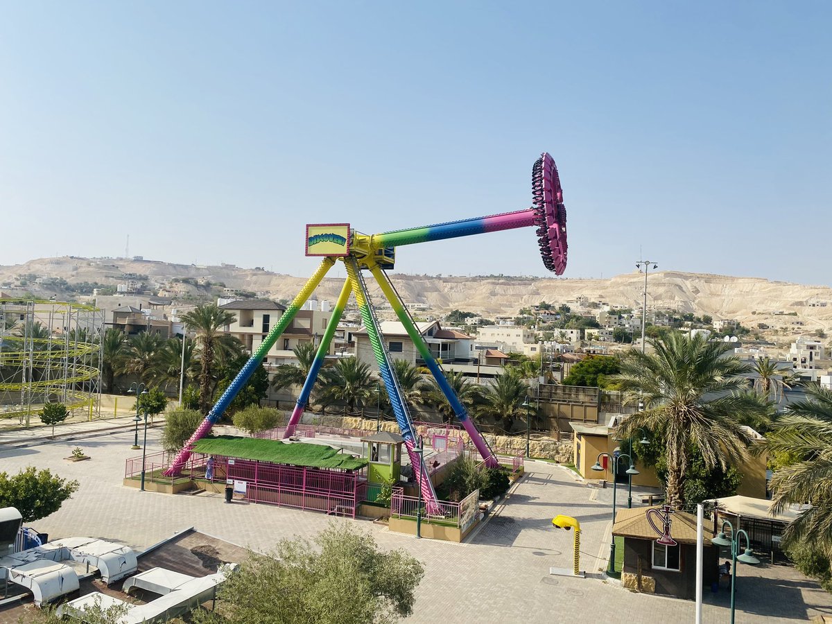 CoastersWide's tweet photo. Tiger Land in an amusement park in Jericho, Palestine. The city is considered the oldest in the world, dating back 10,000 years. The park is decent with a Zyklone coaster that opened in 2016. We had a fun day here even though the temperature was in the high 30 degrees. https://t.co/AfldZoqv8t