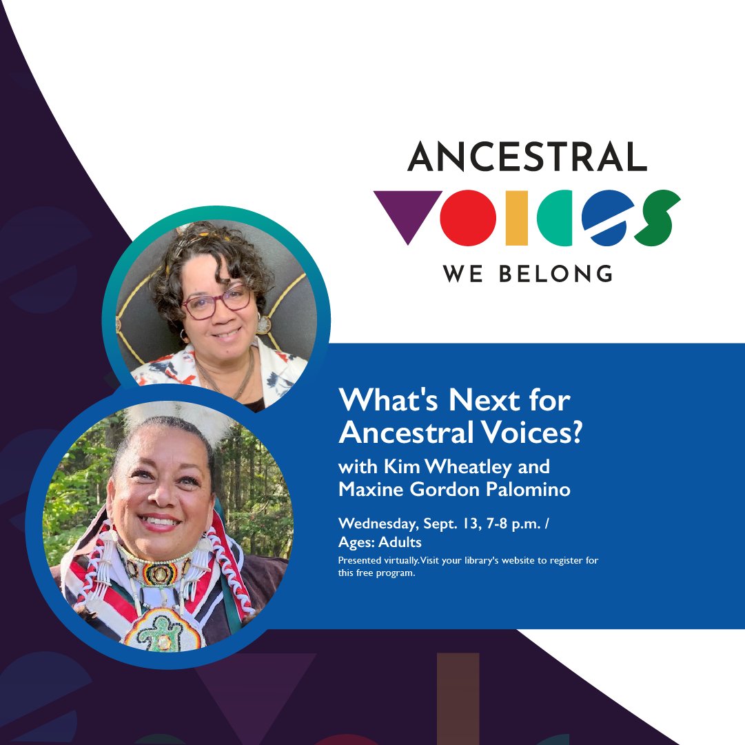 KingLibraries's tweet photo. Our Ancestral Voices series is continuing in September with Kim Wheatley and Maxine Gordon Palomino.
Please visit our website to learn more and to register for your free meeting link
#AncestralVoicesWeBelong #KingLibraries https://t.co/u7MRmKjznU