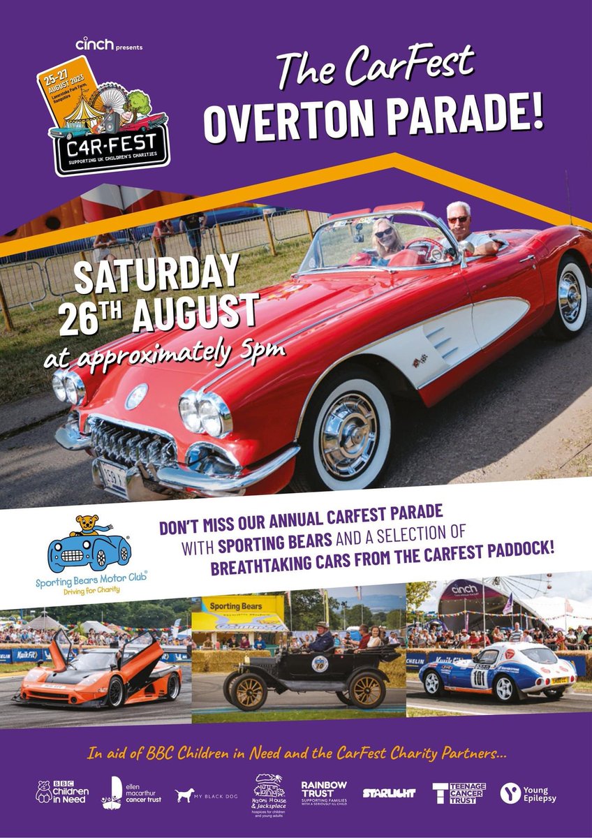 CarFest parade Saturday at 5ish in Overton.