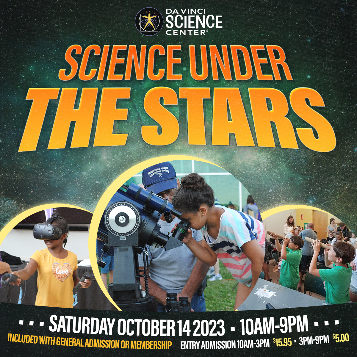 Join us for the partial solar eclipse on Saturday, Oct. 14. We've got solar telescopes for sky viewings, hands-on activities, a live Q&amp;A with astronaut Jared Isaacman, and so much more! Eclipse glasses available for purchase in our gift shop. Learn more at bit.ly/3OLise8