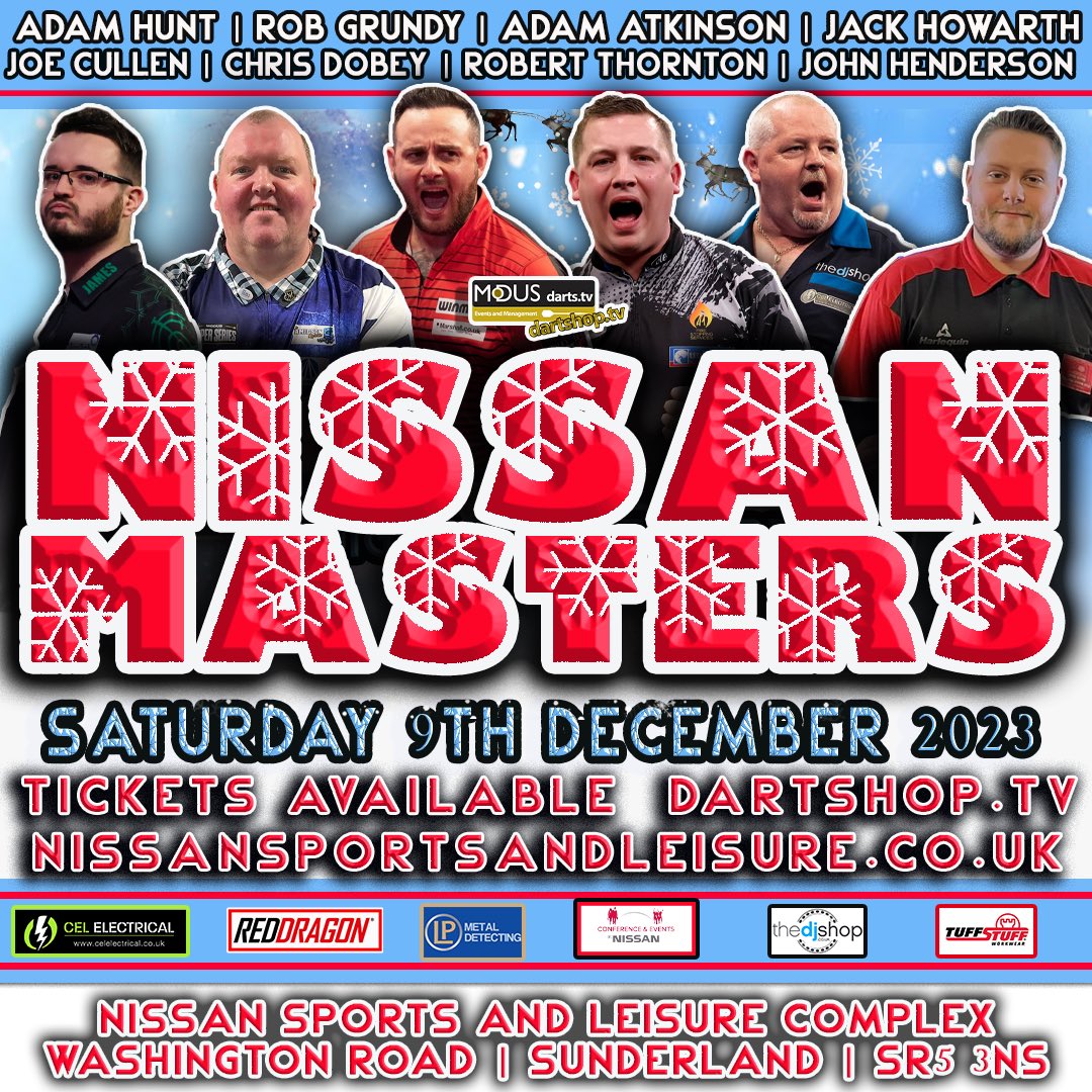ModusDarts180's tweet photo. SUNDERLAND IS GO 🚀 

FAB folks. Sunderland is go! 

The Nissan Masters is back for its 10th edition 😍 

Featuring the North Easts very own @Dobey180 ⬆️ 

Book Now 🎟️ https://t.co/cYaJg926ef https://t.co/yYq5bgvgeA