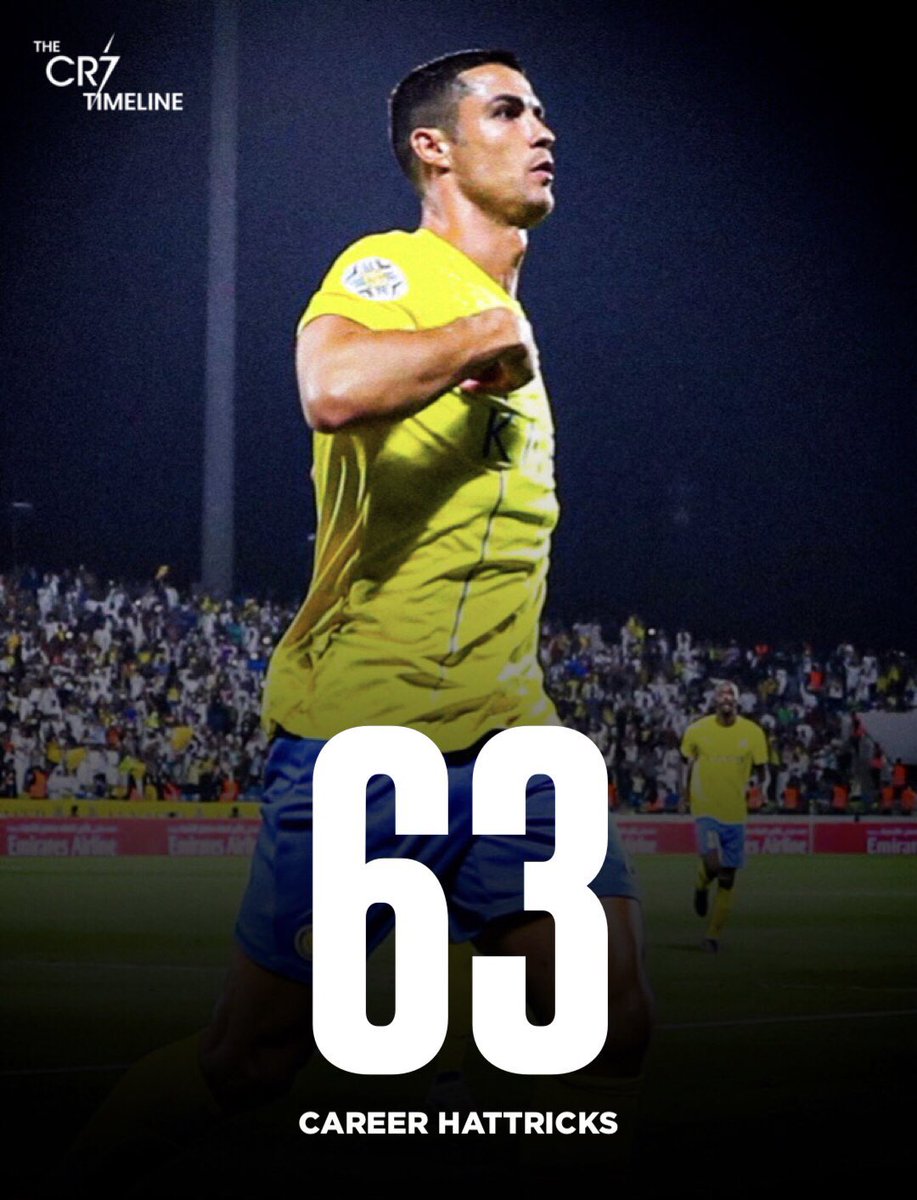 🚨

CRISTIANO RONALDO HAS NOW SCORED 63 CAREER HATTRICKS. 😳