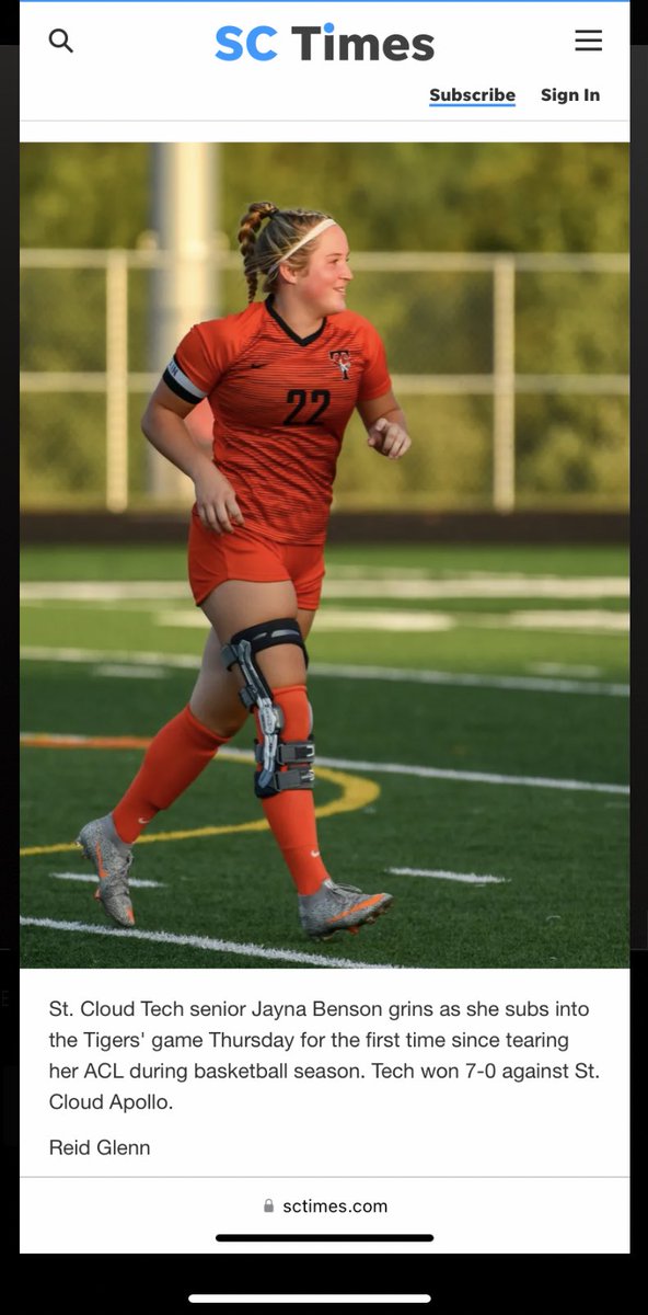 So happy to be back on the field! Thank you for all the love and support🧡 I’m ready for one last season as a TIGER!  @techtigerssoc <a href="/sctimes/">St. Cloud Times</a> <a href="/ImCollegeSoccer/">College Soccer Truth ™</a> @mngirlssoccer <a href="/ChastainErin/">Erin Chastain</a> <a href="/StCloudOrtho/">St.Cloud Orthopedics</a> <a href="/twincitiesortho/">Twin Cities Orthopedics</a>