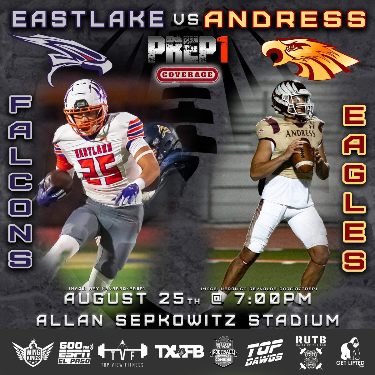 ⚡️#PREP1 ➲ West Texas
🏈 𝙂𝙖𝙢𝙚𝘿𝙖𝙮 𝘾𝙤𝙫𝙚𝙧𝙖𝙜𝙚 • 08.25.23
#TXHSFB “𝕃𝕀𝕍𝔼” 7:00pm MST 

Eastlake Falcons
🆅🆂 Andress Eagles    

[◉"] ➲  <a href="/mojomedia915/">Joel</a> 
[◉"] ➲  <a href="/flicksbymaria/">maria</a> 
#915Showcase | #FFN600 | 
#TXHSFBLife | #TopDawgs