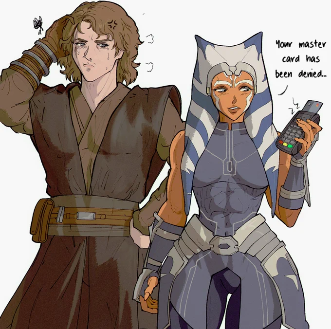 drew ahsoka again...but with anakin 