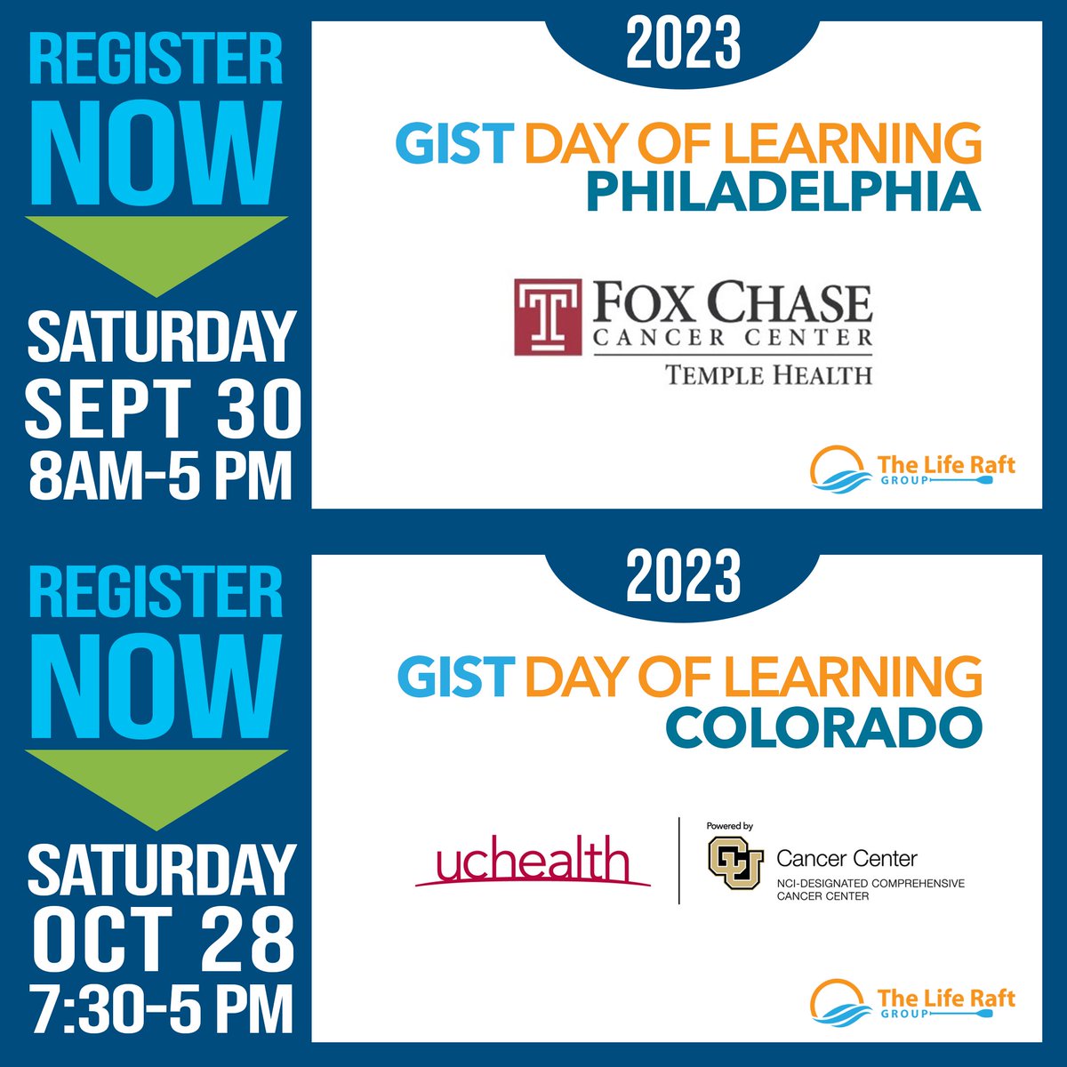 Liferaftgroup's tweet photo. Philadelphia Sept 30 &amp; Colorado Oct 28 are the last two onsite GDOLs of 2023. Meet &amp; learn from the experts &amp; gather with other GISTers.
Philly: https://t.co/zwb63ibCZR
Colorado: https://t.co/u9bTK1NOkk
#gisteducation #gdol #gistdayoflearning #GIST https://t.co/Ql5Y55gPcD