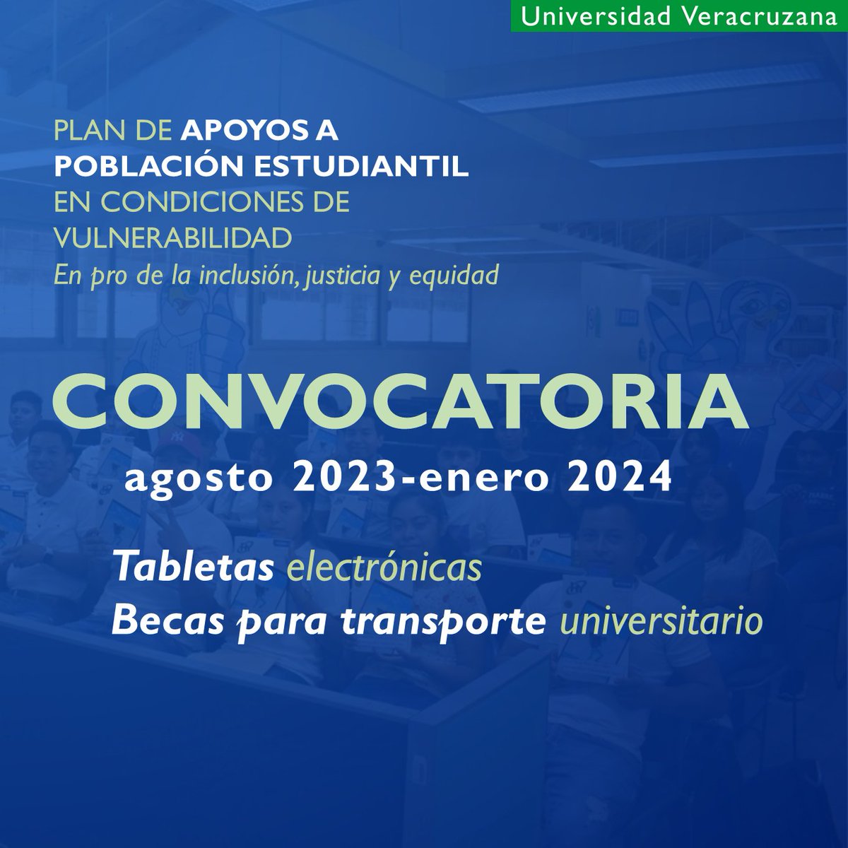 SecAcUV's tweet photo. - Convocatoria del Plan de apoyos a población estudiantil en condiciones de vulnerabilidad ¡Participa! por una tableta electrónica  y/o una beca para transporte universitario
- Registro del 25 de agosto al 11 de septiembre 2023
https://t.co/g4X3hsVXf2 https://t.co/EqdkG7pFYL