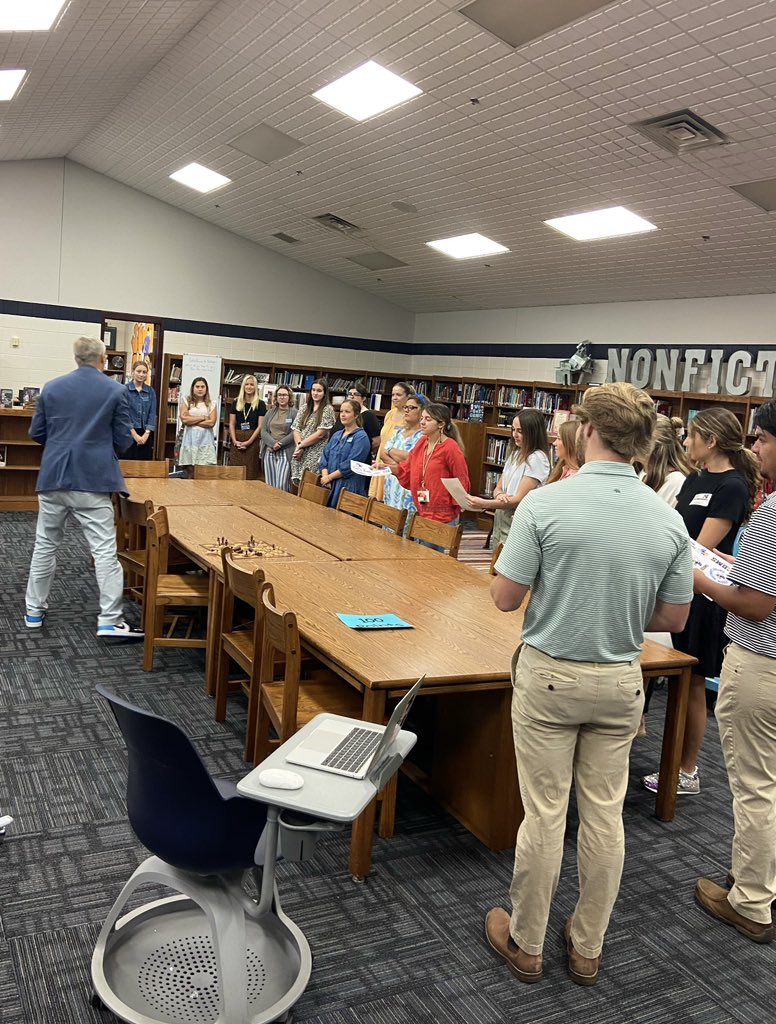 SEBMiddleSchool's tweet photo. GSU student introductions at SEBM #1 teaching school in Georgia because of the great teachers and staff we have here!  The GSU students are discussing what they hope to gain from this teaching experience.  
#placeofpossibility #numberone https://t.co/Qb5px5vPqN