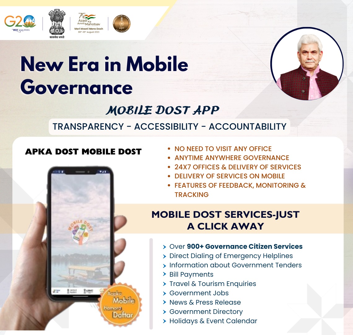 shah_Shakir_011's tweet photo. #DigitalJKWeek
Experience the future of citizen services with '#ApkaDost, #MobileDost' initiative! Access a range of Government Services with a simple click on your mobile phone. Seamlessly convenient and digitally empowering.
#SayYesToDigital
@OfficeOfLGJandK https://t.co/OwNm07OmFH