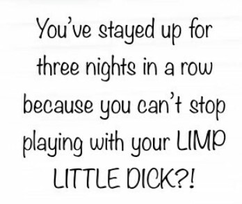 nawtygoddess's tweet photo. Playing with your limp little dick? Ew! #sph #limpy #impotent https://t.co/WcTte4868O