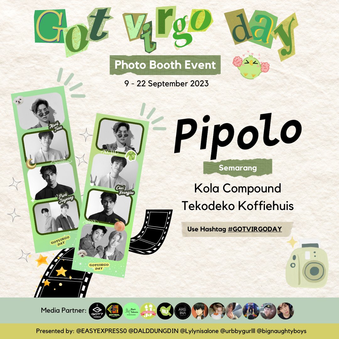♍️HAPPY #GOTVIRGODAY♍️

GOT7 Virgo Line's Birthday Photo Booth Event by <a href="/EASYEXPRESS0/">Kevina 📌 GOT7 photo booth event</a> @DALDDUNGDIN <a href="/Lylynisalone/">L°♡</a> <a href="/urbbygurlll/">gengineer❄️👷‍♂🇵🇸</a> <a href="/bignaughtyboys/">c</a>

📆: 9-22 September 2023
📍: Pipolo

Kindly use hashtag #GOTVIRGODAY and tag us! 📸

#GOT7 #MARKTUAN #YOUNGJAE #JINYOUNG