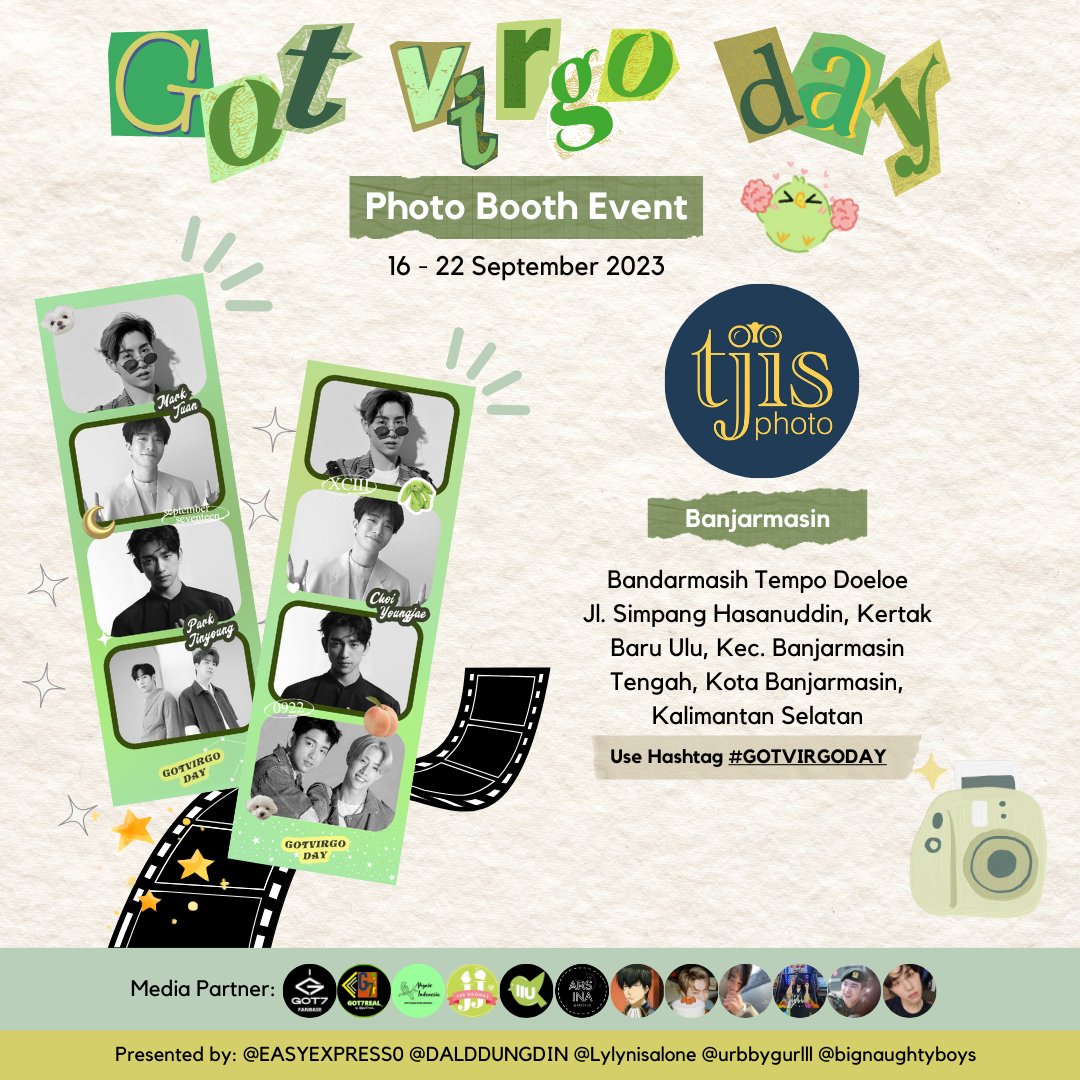 ♍️HAPPY #GOTVIRGODAY♍️

GOT7 Virgo Line's Birthday Photo Booth Event by <a href="/EASYEXPRESS0/">Kevina 📌 GOT7 photo booth event</a> @DALDDUNGDIN <a href="/Lylynisalone/">L°♡</a> <a href="/urbbygurlll/">gengineer❄️👷‍♂🇵🇸</a> <a href="/bignaughtyboys/">c</a>

📆: 16-22 September 2023
📍: Tjisphoto

Kindly use hashtag #GOTVIRGODAY and tag us! 📸

#GOT7 #MARKTUAN #YOUNGJAE #JINYOUNG

*Event at