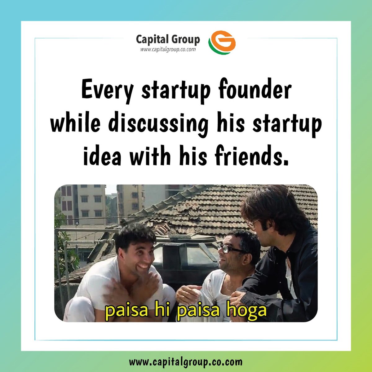 CapitalGroupOf1's tweet image. 🚀🌟 Launching Your Startup Dream? 🌟🚀
Every startup founder can relate! When discussing your brilliant idea with friends, the mantra is simple: "Paisa Hi Paisa Hoga" 💰💡
.
.
.
#StartupSuccessStories #DreamBigStartup #EntrepreneurialSpirit #FinancialWisdom #InnovationJourney