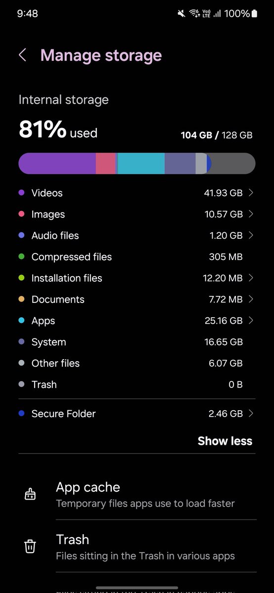 TechKhaled_'s tweet photo. My storage before One UI 6 and After. (No files removed)

Photo 1: Before
Photo 2: After https://t.co/O3iEkUhkmQ