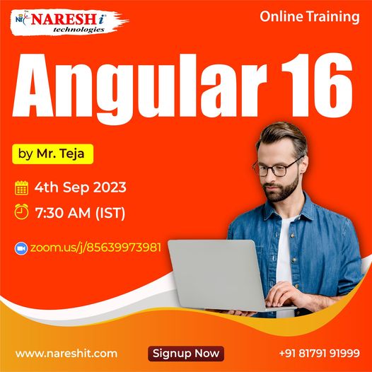 nareshitech's tweet image. ✍️Enroll Now: bit.ly/3OPbPYo
👉Attend Free Online Demo On Angular 16 by Mr. Teja
📅Demo On: 4th Sep @ 07:30 AM (IST)
🌐Visit: nareshit.com/new-batches-hy…
Call: 040-2374 6666 | support@nareshit.com
#angular16 #webdevelopment #learning #onlinetraining #education #software