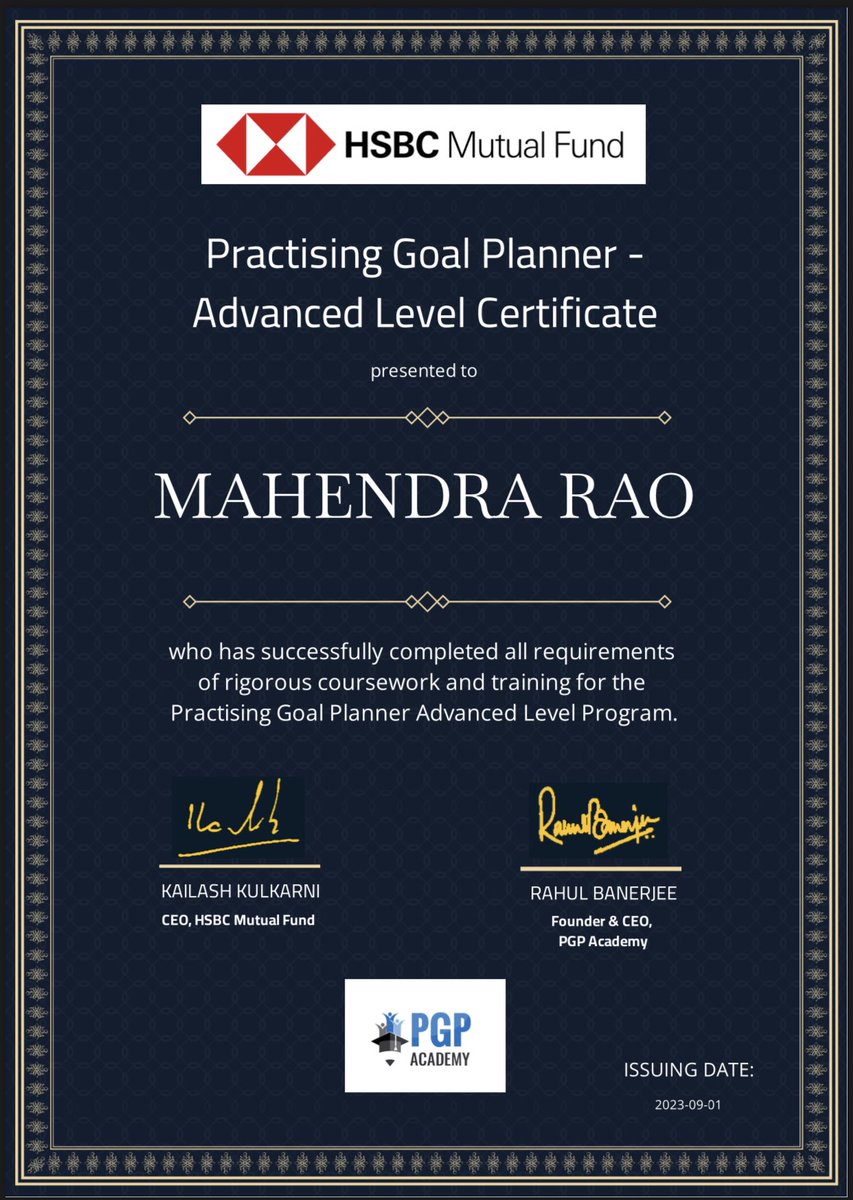 I’m happy to share that I’ve obtained a new certification: Practising Goal Planner - Advanced Level Program from PGP Academy!

Learning Never Stops !

#NorthStellaWealth #CFGP
