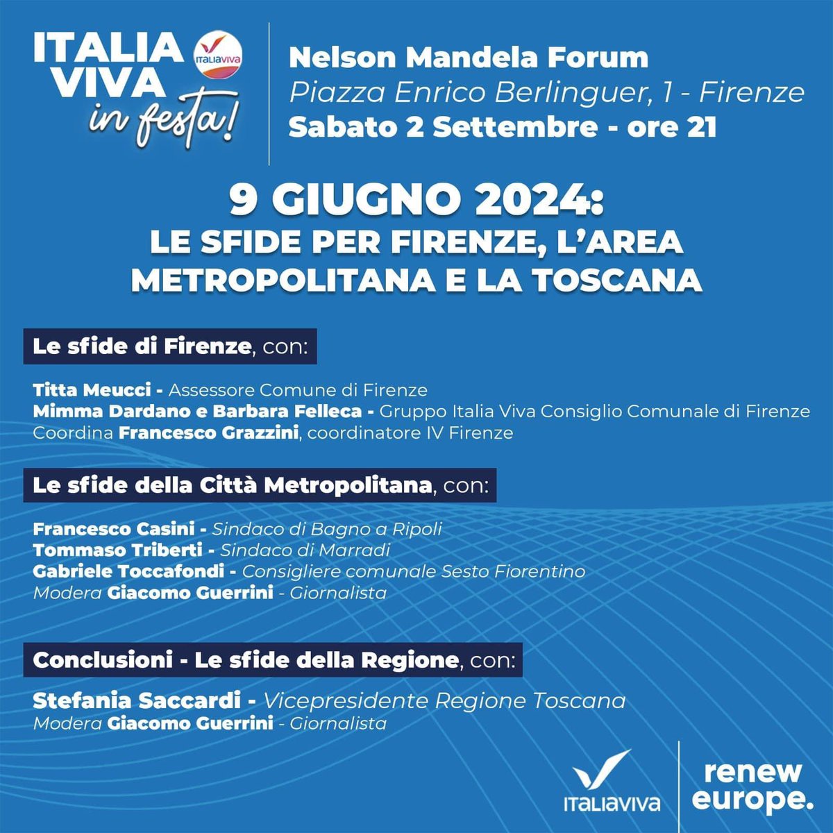 GToccafondi's tweet photo. Iniziata ieri la Festa di @ItaliaViva a Firenze. Tante persone, tanto interesse ed oggi parliamo di Firenze, dell’area metropolitana e della Toscana. https://t.co/hN1dkO0lFJ