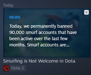 Smurfing is Not Welcome in Dota