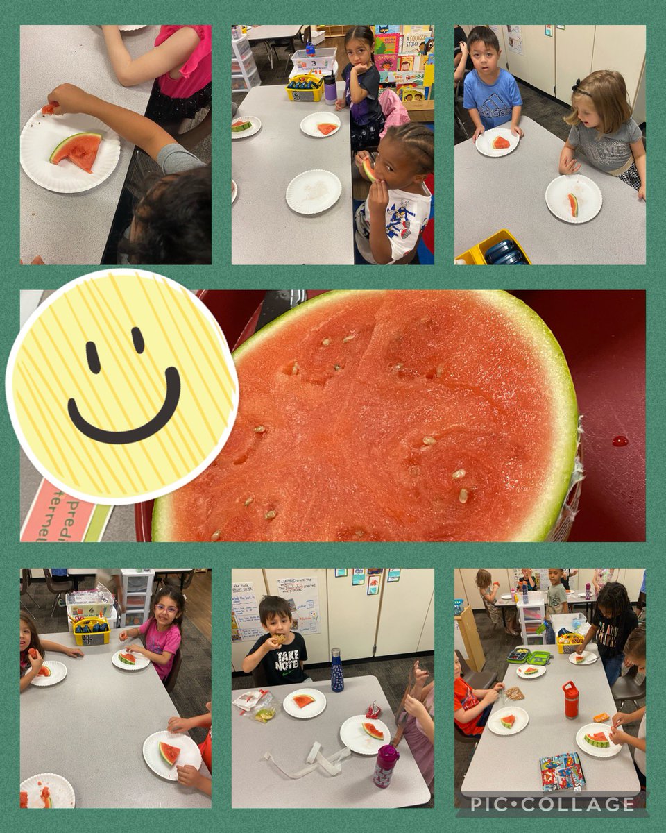 Exploring with science tools, math games, reading stations, writing with pictures and words and watermelon all make for a great week in kindergarten! @HumbleISD_FE @HumbleElemMath @Humble_ElemELA #kinderismyhappyplace