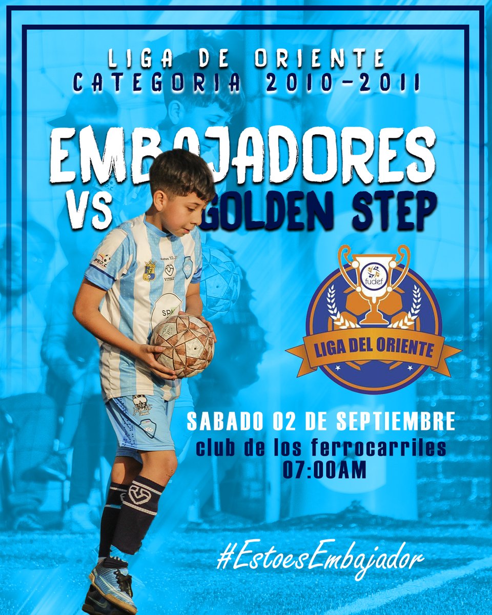 EmbajadoresClub's tweet photo. próxima fecha en la Liga de Oriente.⚽💙
.
.
#VamosEmbajadores #juntospodemos #embajadoresfc #futbolbogotano #estoesembajador #Felizjueves #orgulloembajador #futbolcolombiano #dimayor https://t.co/Xhl7r9thkX