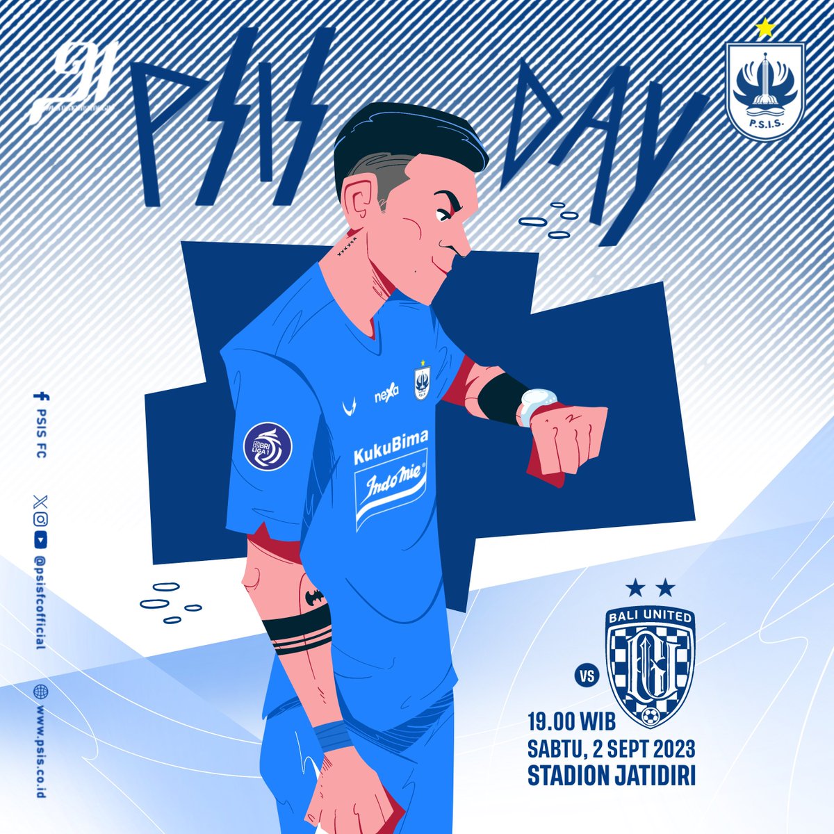 It's time? Time to win again, Semarang! ✊🏼🔵

#PSISDAY | #SMGBUF