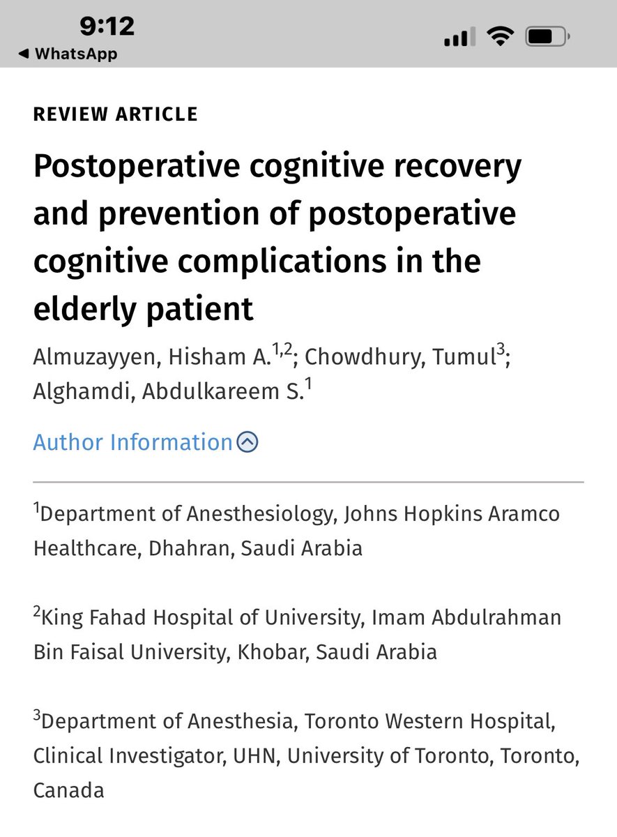 Two articles on special issues on Geriatric Anesthesia.
Very proud and humbled to collaborate with enthusiastic trainees  from Saudi (John Hopkins, Durham). Looking forward to more collaboration.