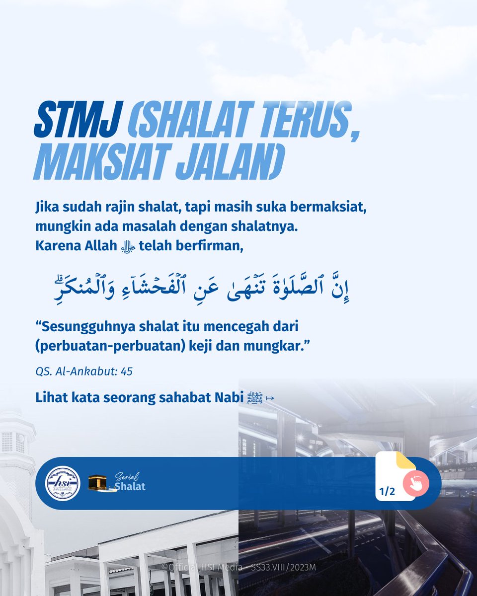 hsiabdullahroy's tweet photo. Sehingga, shalat yang baik adalah apabila shalat tersebut dapat mencegah dari perbuatan keji dan mungkar. Wallahu waliyyut taufiq.

Tap 👍 dan simpan konten ini sebagai pengingat. Ikuti juga update konten HSI dengan berlangganan melalui: https://t.co/SuLzyEM1Jq https://t.co/mMvxYZufYP