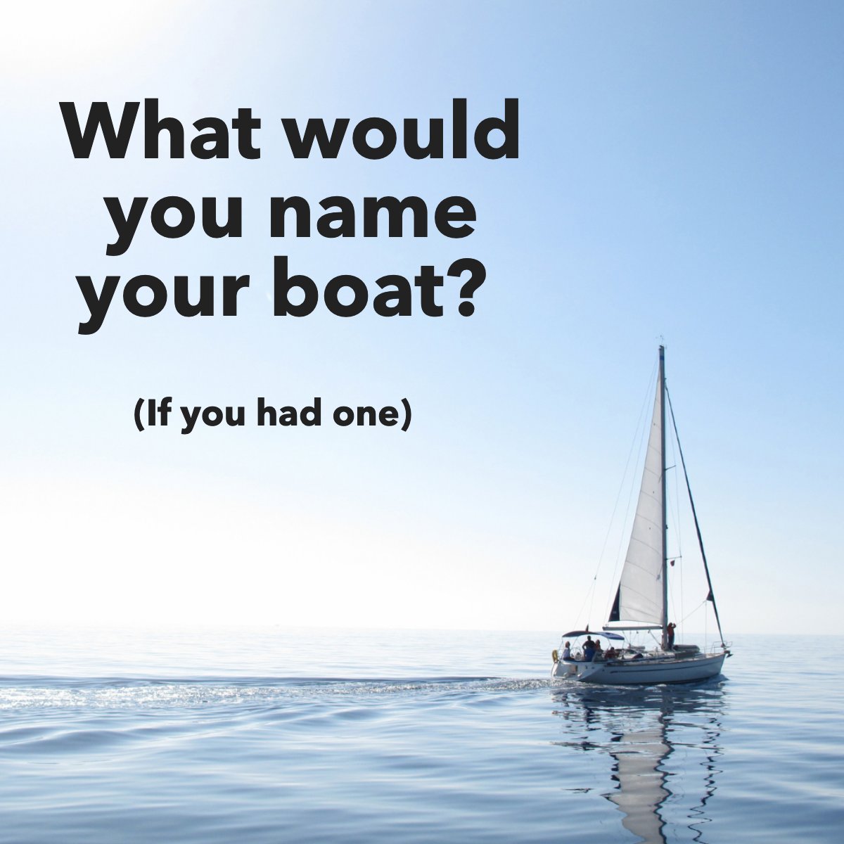 Naming boats after famous songs, movies, or other cultural arts you love is acceptable and entertaining. 😆😉

#boatrip    #boatinglife    #boats    #ocean    #searayboats    #boatfishing