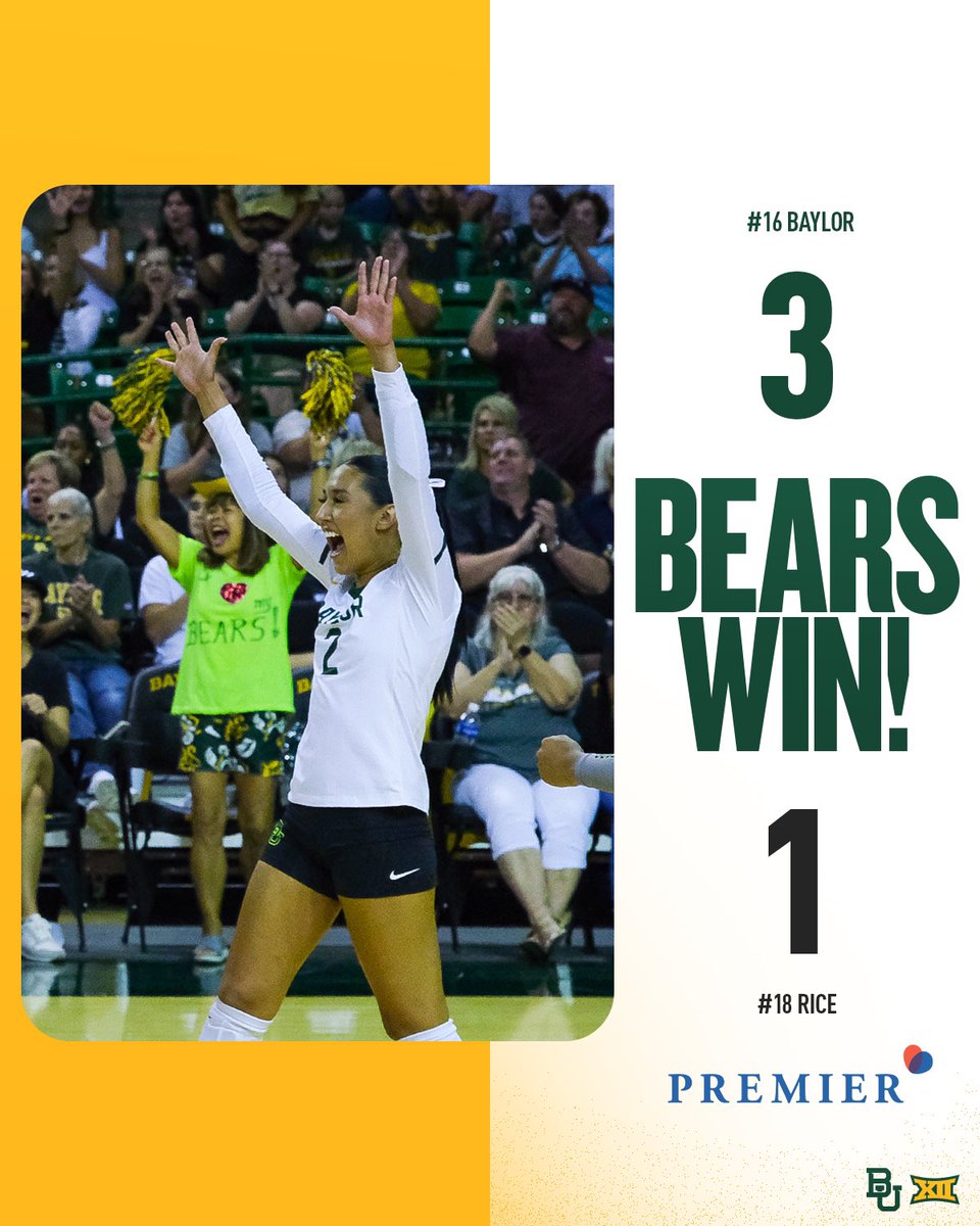 BaylorVBall's tweet photo. BEARS WIN!
WHAT. A. MATCH. Y’all were the difference!
#SicEm🐻🏐 https://t.co/3whcu7NrqQ