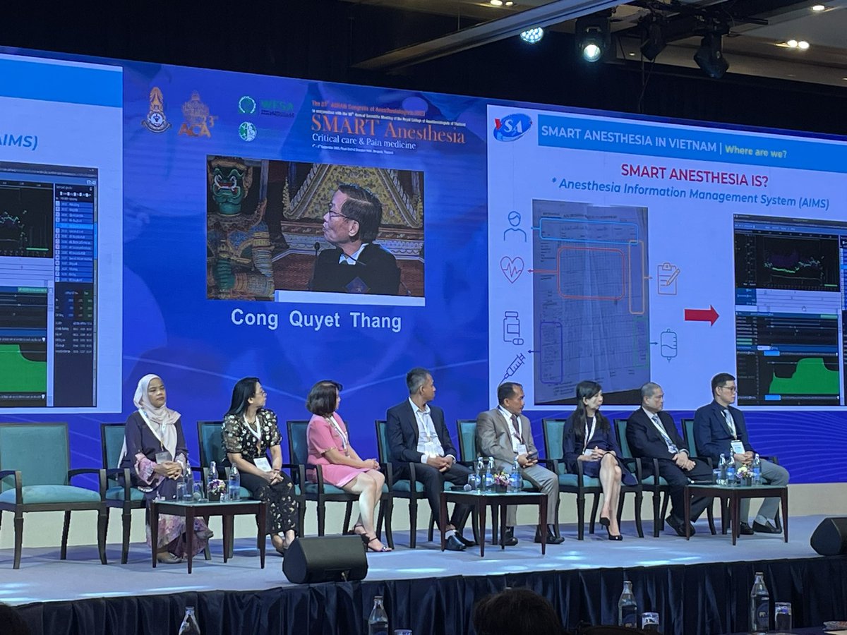 Great session on SMART Anaesthesia at #ACA2023. Presidents of 9 ASEAN Societies of Anaesthesiologists.