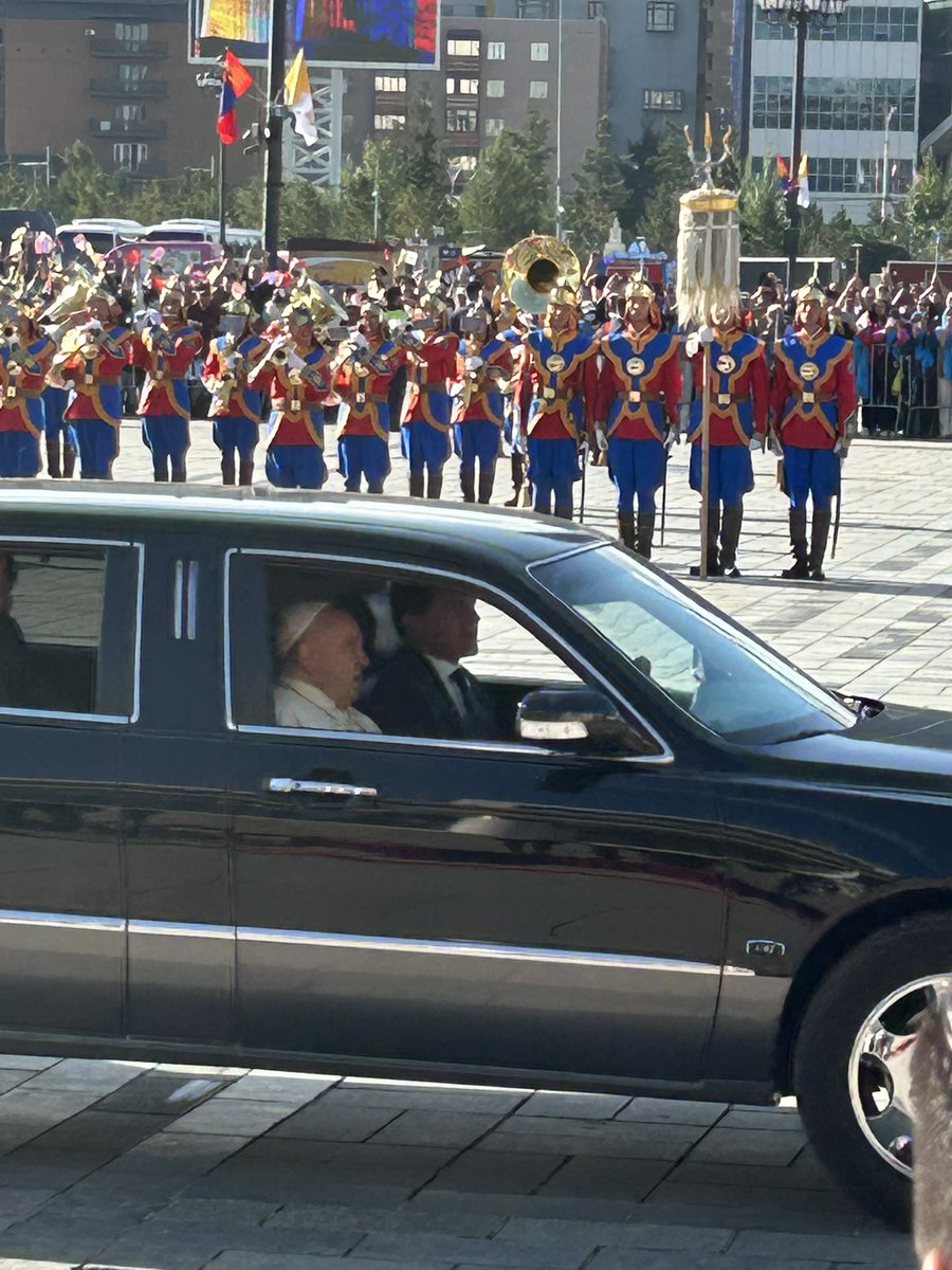 Historic day in Mongolia, Pope Francis is in town. First letters, between Holy See and Mongolia date from 1246 and finally a visit: almost 800 years of preparation :-)