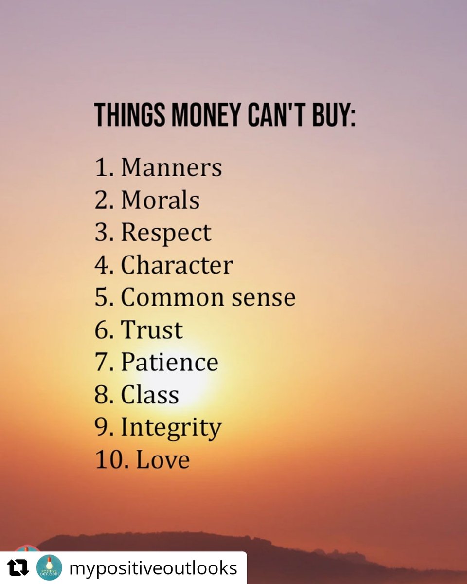 CoachErikaNich's tweet photo. #Repost @mypositiveoutlooks with @let.repost
• • • • • •
These qualities cannot be bought, but they can be developed through hard work and dedication. #thingsmoneycantbuy #importantlifelessons #goodmanners #strongmorals #genuinelove #hardwork #dedication #positivevibes https://t.co/oDoSvuEtFf