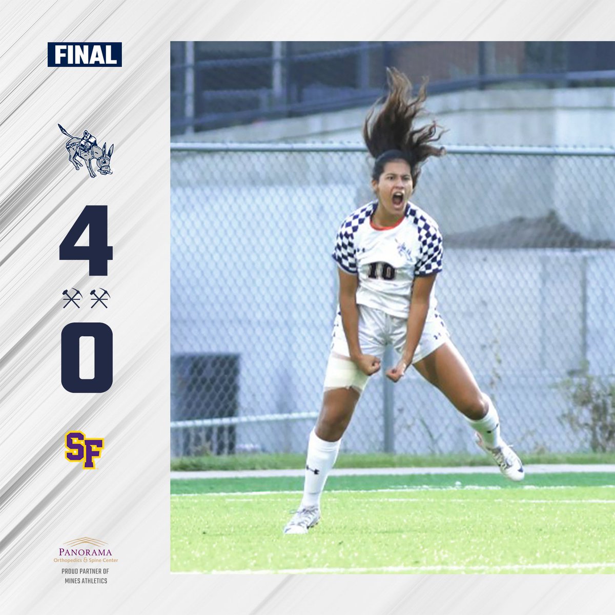 mineswsoc's tweet photo. ⚒ 𝗢𝗥𝗘𝗗𝗜𝗚𝗚𝗘𝗥𝗦 𝗪𝗜𝗡 ⚒️

Freshman Bella Campos leads the way tonight with two goals in her collegiate debut, Katie Koehler and Natalie Rouse add a goal apiece and Ava Harman is one of three players with an assist in a 4-0 win!

#HelluvaEngineer https://t.co/n17Mz595bg