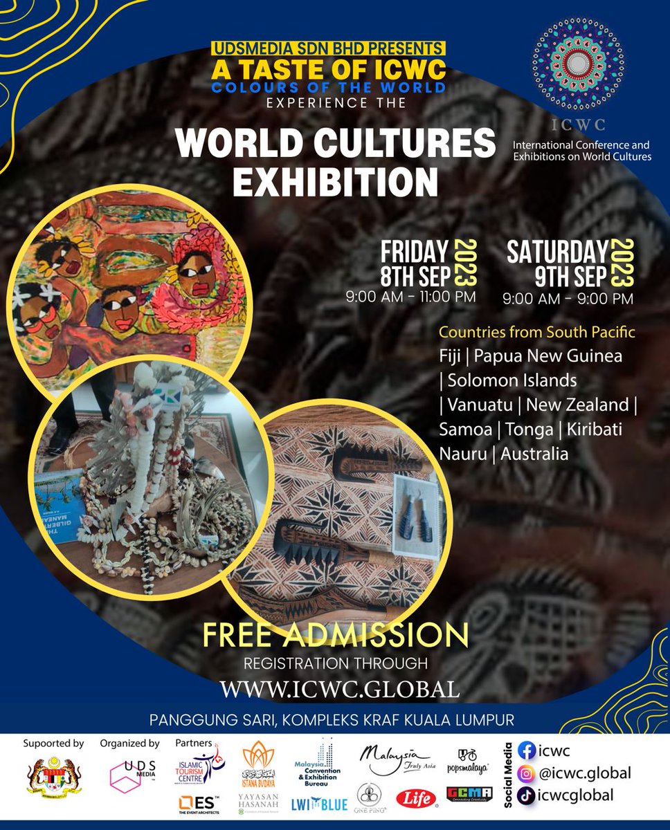 Join us for an unforgettable experience at Panggung Sari, Kompleks Kraf Kuala Lumpur – and the best part? It's absolutely FREE! 🌍  Let's create lasting memories together! 🤩 

#ICWC2023 #GlobalFiesta #DanceAndDine
