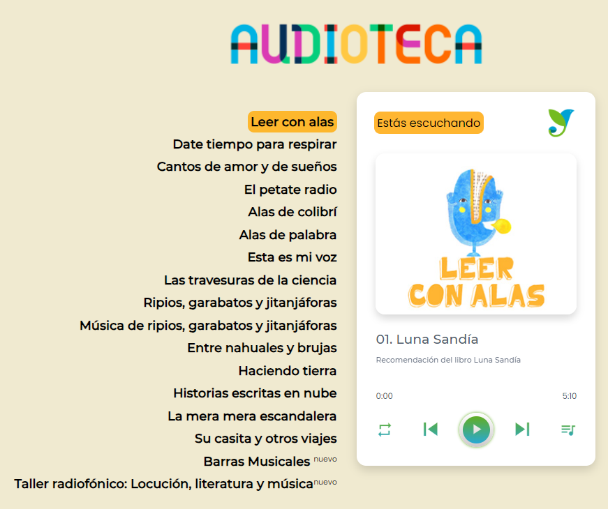 AlasyRaices's tweet photo. 🎧¡Escucha la programación de la Audioteca de Alas y Raíces!
🔗Da clic al enlace https://t.co/tjv9vBBZeH y escucha la programación que tenemos para ti
#AudiotecaAlasyRaíces #Audioteca #AlasyRaíces #Cultura https://t.co/7UPXbSDh9b