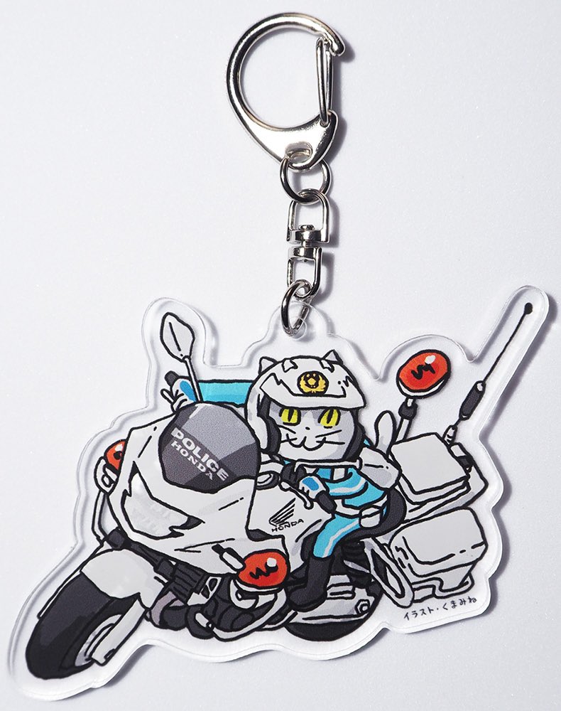 仕事猫とHONDAの白バイが夢の競演！ 仕事猫グッズを身に着けて交通安全