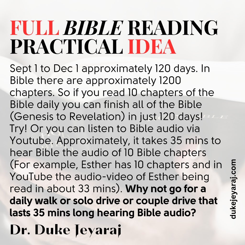 dukejeyaraj's tweet photo. #BiblePlan #biblestudy #fullbible #genesistorevelation #allscripture #dukejeyaraj #dukequote #gipujamesposter #trysomethingnew https://t.co/MRnoqlxiaj