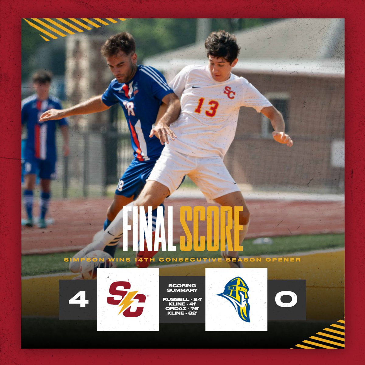 SCmensoccer's tweet photo. Won our 14th consecutive season opener 😈

Zach Kline with two goals and an assist in his collegiate debut!

#rollriversMSOC https://t.co/zDYyNsGJ6P