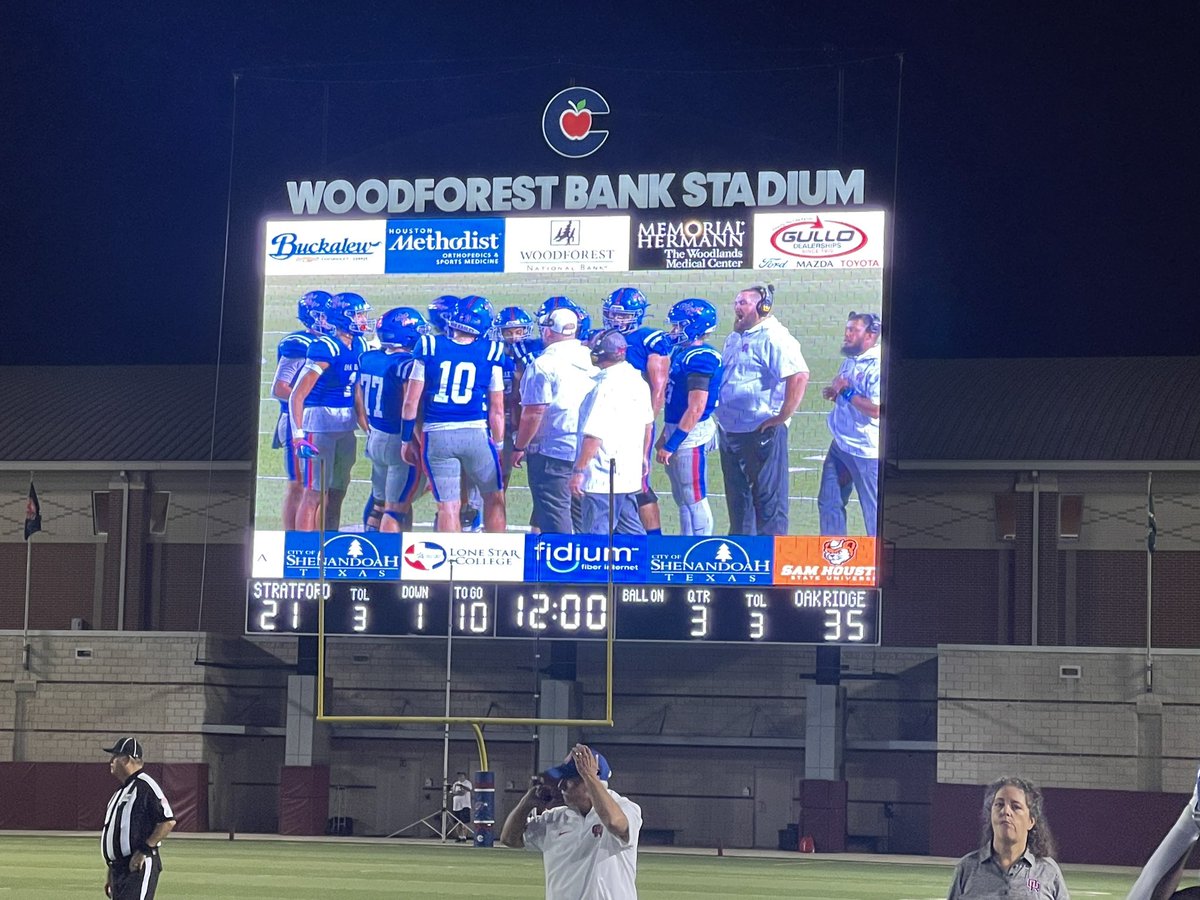 ChipBaker19's tweet photo. Friday Night Lights! Oak Ridge HS vs Stratford HS at Woodforest Bank Stadium. @oakridgefb @oakridgehs @stratfordfb1
#orhs #wareagle #stratford #football #conroeisd #grateful #tsc #gogetit https://t.co/GXDEfQIPKK