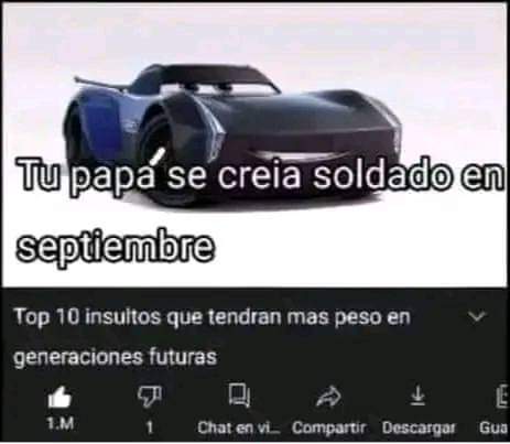 Yo me creo pero del ejemex, los que se creen soldados caídos por jalarsela son pendejos, tu arrancate la riata si quieres, esos pinches retos que.