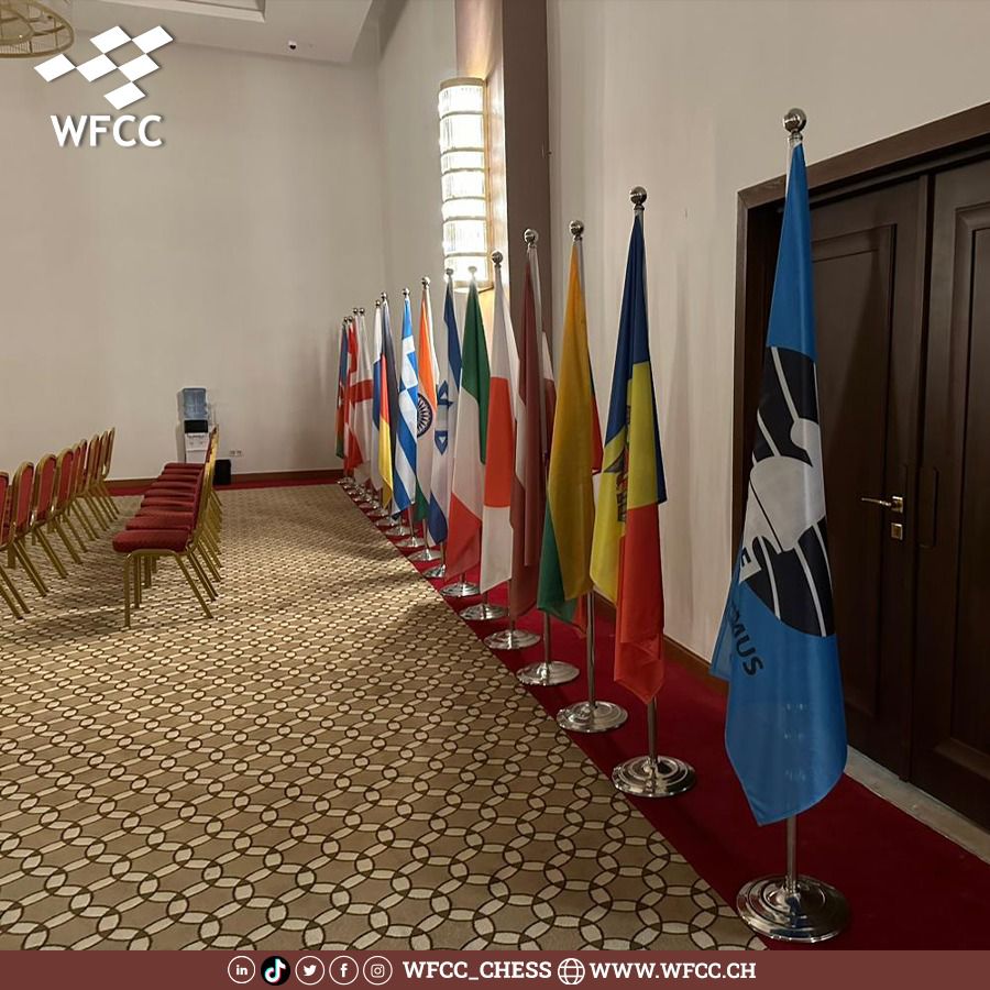 Wfcc_Chess's tweet photo. Everything ready for the 46th World Chess Solving Championship in Batumi (2-9 September 2023)!
#WCCC #Batumi #Georgia #wccc2023 #46wscs #64wccc #WFCC #ISC #chess #chess_composition #chess_solving #chess_problems #chess_endgame #chess_art #chess_composings https://t.co/TjTL7eliRY