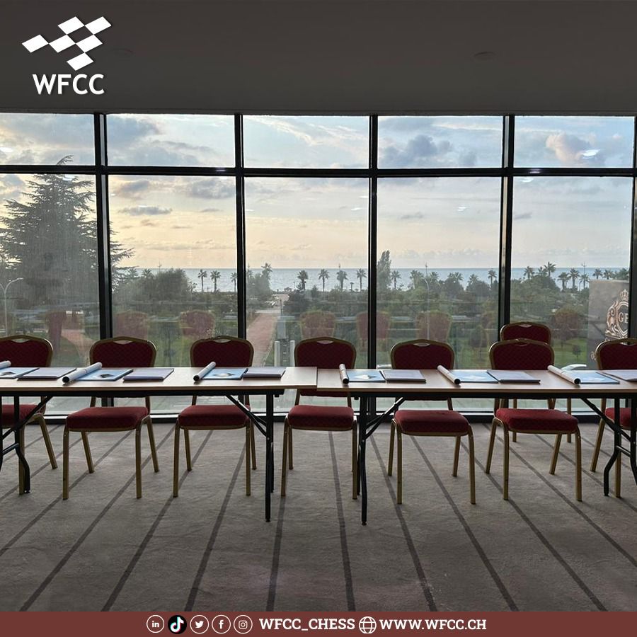 Wfcc_Chess's tweet photo. Everything ready for the 46th World Chess Solving Championship in Batumi (2-9 September 2023)!
#WCCC #Batumi #Georgia #wccc2023 #46wscs #64wccc #WFCC #ISC #chess #chess_composition #chess_solving #chess_problems #chess_endgame #chess_art #chess_composings https://t.co/TjTL7eliRY