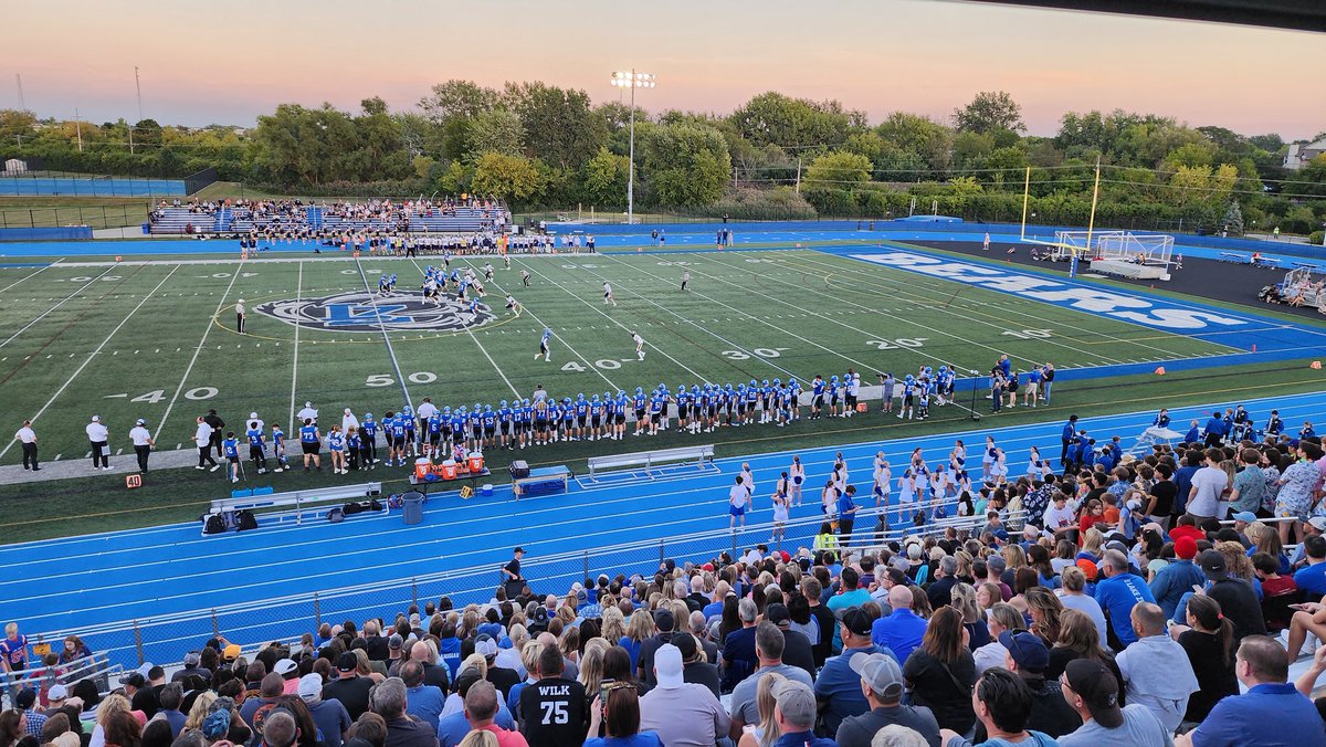 Friday Night Lights in the fall, 50 yard line, 30 rows up in the pressbox .....going on year 29. Never gets old. #lznation